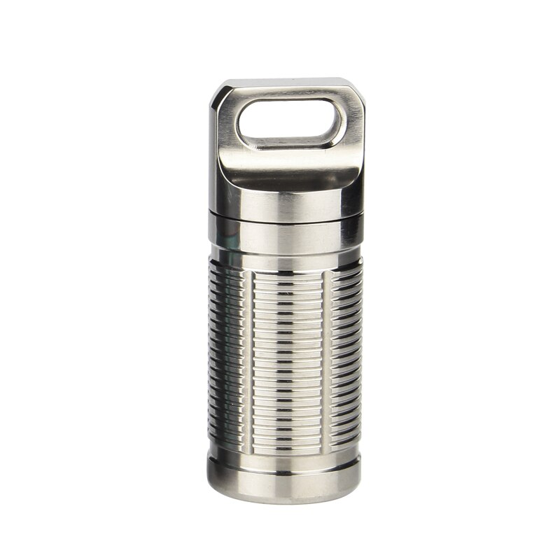 Tiartisan bærbar titanium pilleæske kasse vandtæt opbevaring af batteri ultralet titanium beholder: Sølv