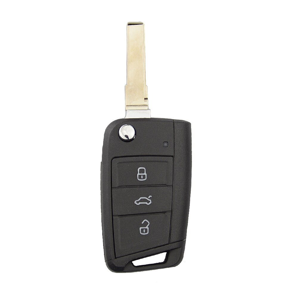 OkeyTech Klapp kippen Fernbedienung 3 Tasten Auto Schlüssel Hülse fallen Für Volkswagen Für VW Golf 7 GTI MK7 Skoda Octavia a7 Sitz Metall Rand: Typ 1