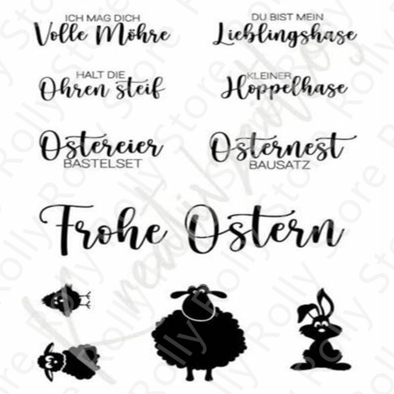 German Easter Bunny Clear Stamps For DIY Scrapbooking Crafts Stencils Maker Photo Album Template Handmade Decoration 2022: 3