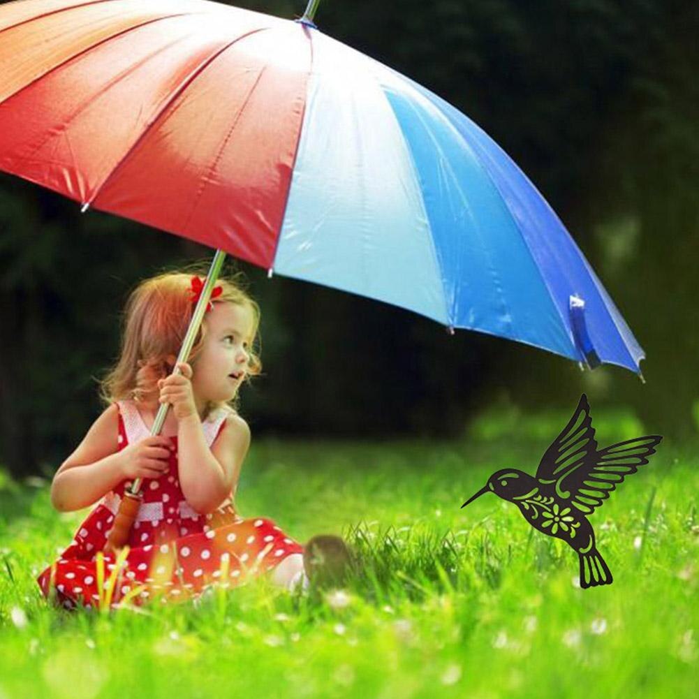 Simulate Hummingbird Statues Garden decor Metal crafts Animal Stake Sign Bird Yard Art Sculptures Yard Lawn Decoration