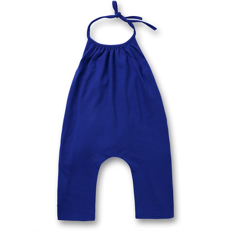 Summer Casual Children Girl Jumpsuit Cotton Kids Girl Overalls Drawstring Loose Kids Overalls Solid Color Kids Clothes 3-7 Years: Blue / 6