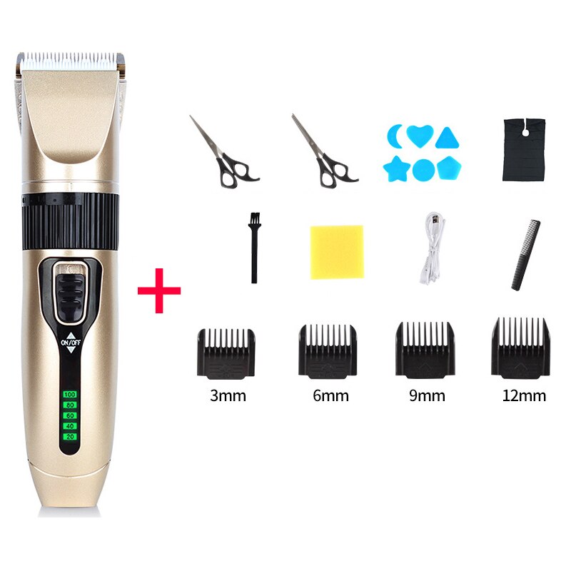 Electric Hair Clipper Electric Trimmer With LED Screen Rechargeable Men Strong Power Steel Cutter Head: 3