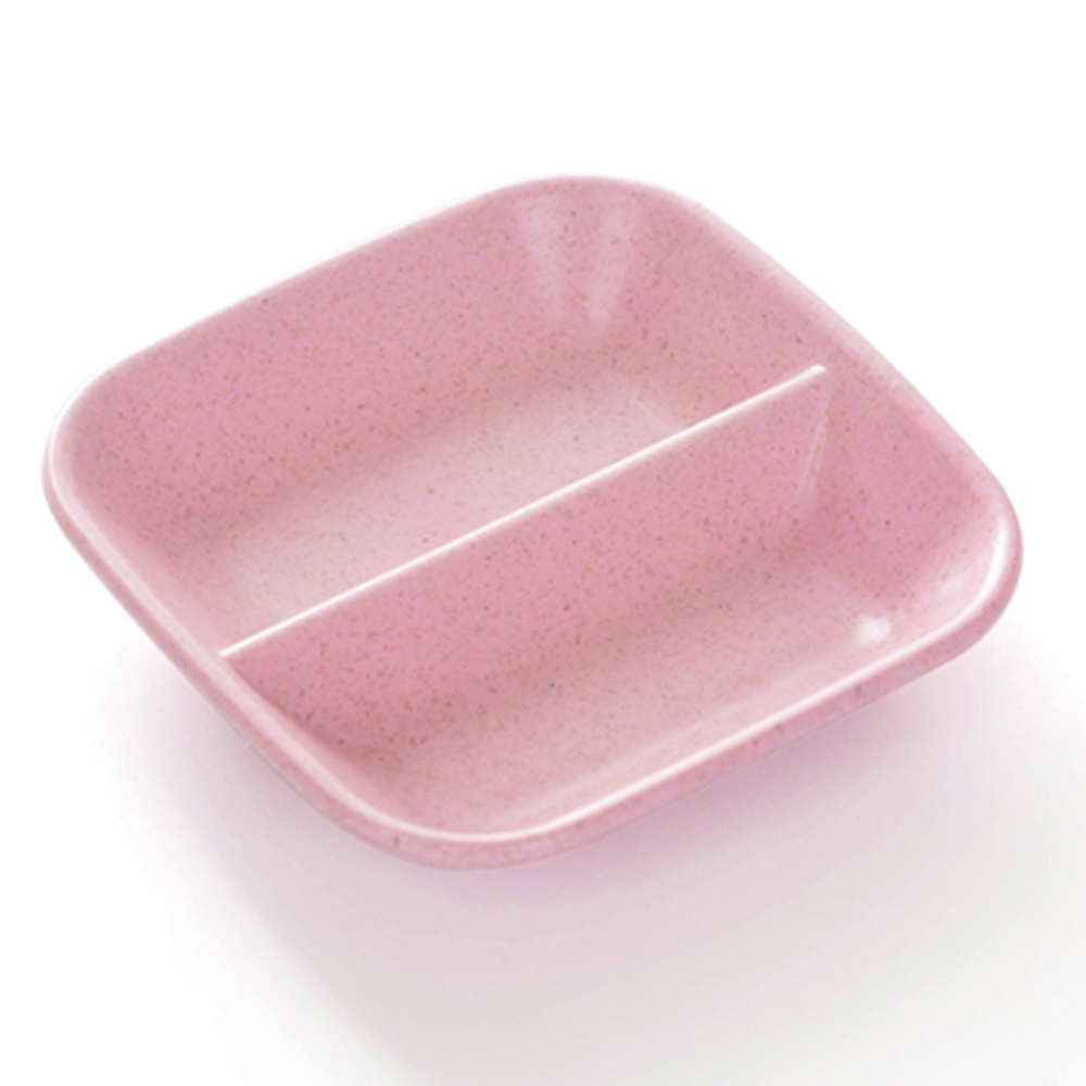 2In1 de salsa para condimentar azúcar ensalada de pasta de tomate platos Snack Bowl Dip pequeños platos plato de especias de cocina vajilla herramienta: Pink