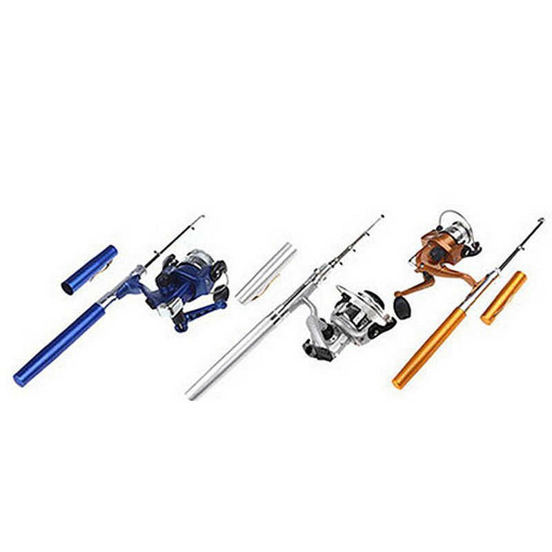 Mini Fishing Rod Combo Portable Pocket Fly Ice Fishing Rod 1m Pen rod with Spinning reel and line