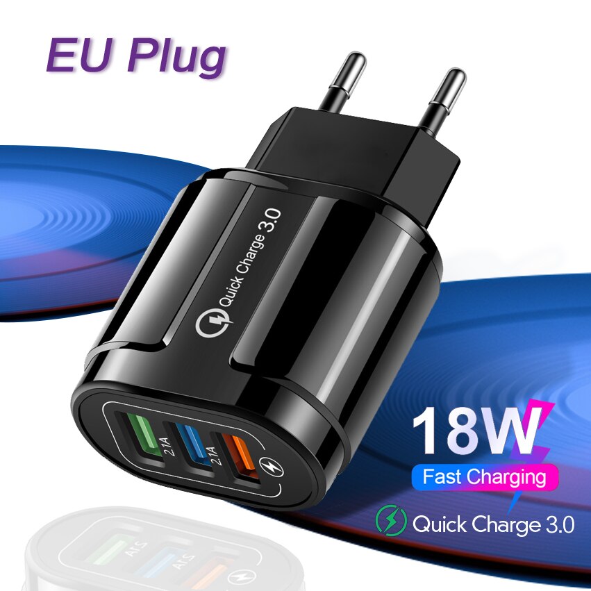 Usb Fast Charger Quick Charge 4.0 3.0 Universele Muur Mobiele Telefoon Tablet Opladers Voor Iphone 12 Samsung Huawei Opladen Lader: Black EU