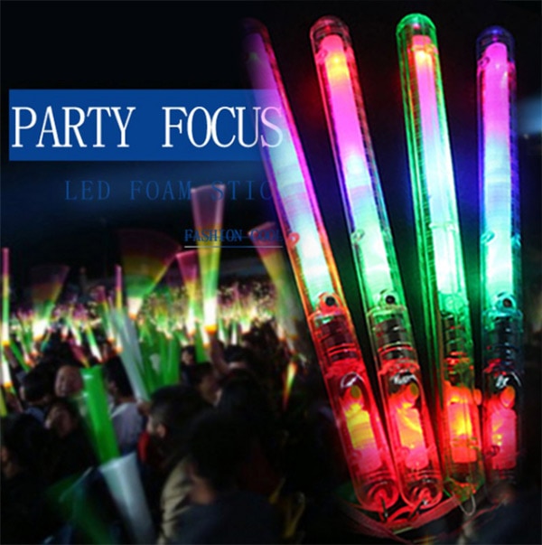 Multicolor Light-Up Blinking Rave Sticks LED Flashing Strobe Wands Concerts Party Glow BM88