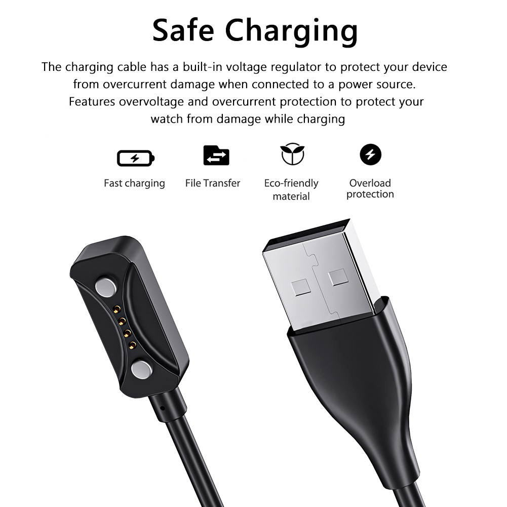 1m Magnetische USB-oplaadkabel Oplader Adapter Vervanging Power Charge Wire 5V 1A voor Polar Pacer/Pacer Pro/Ignite 3/Vantage V3