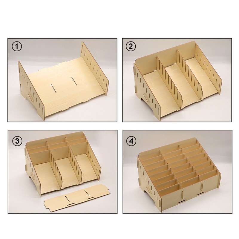 Desktop Phone Screen Storage Box Wooden Phone Holder Phone Repair Management Organizer 24 Grid Storage Tool