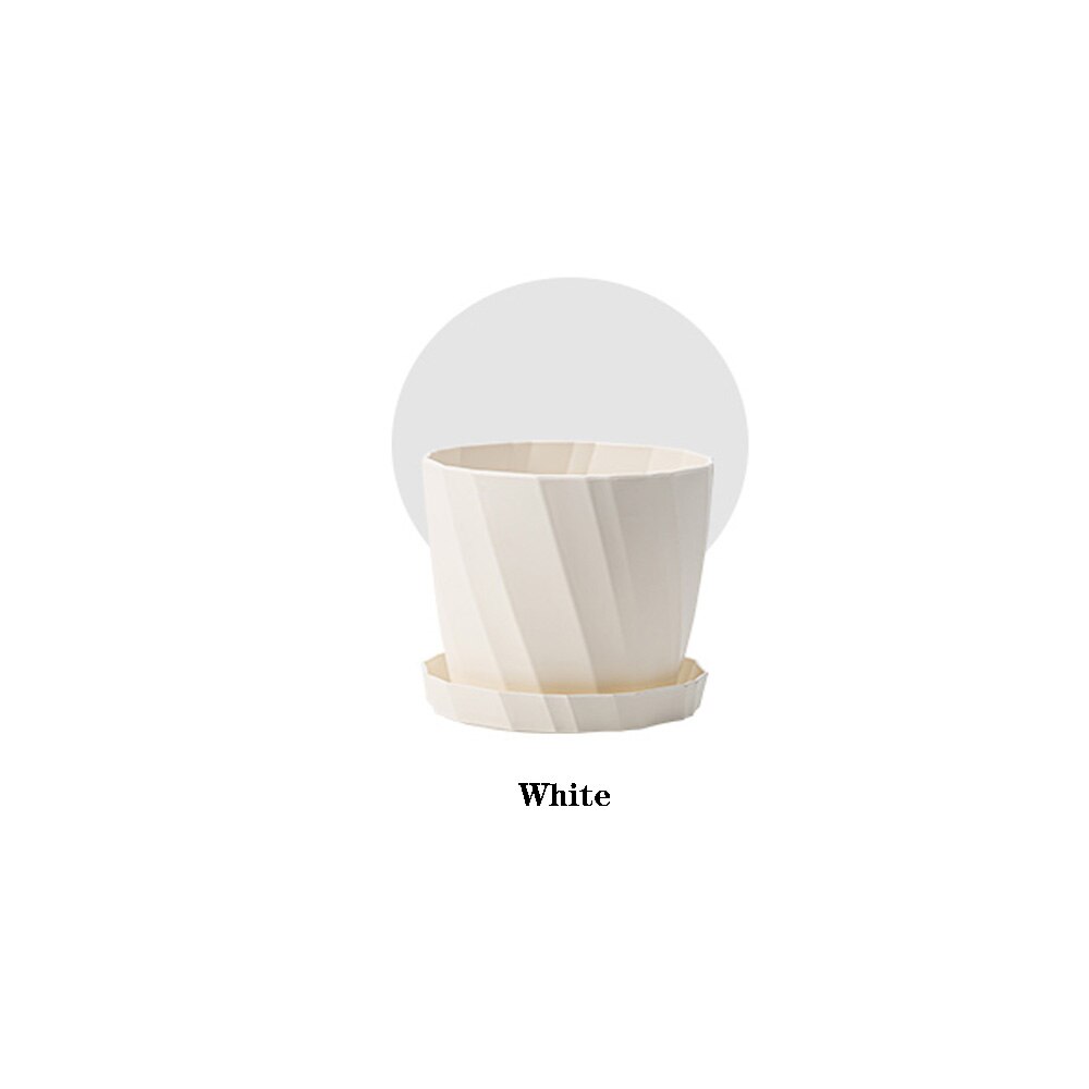Maceta nórdica minimalista de resina de escritorio, de plástico grueso y carnoso, cerámica blanca en maceta, color rosa, 1 ud.: Blanco / 13.8cmX12.5cm