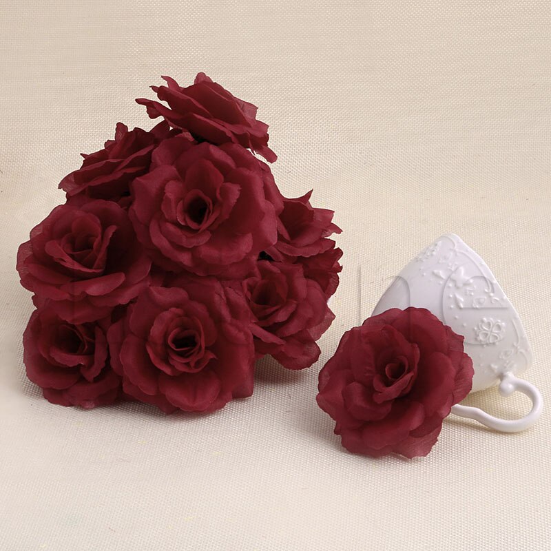 20Pcs Roses Artificial Silk Flower Heads DIY Small Bud Party Wedding Home Decor CORD