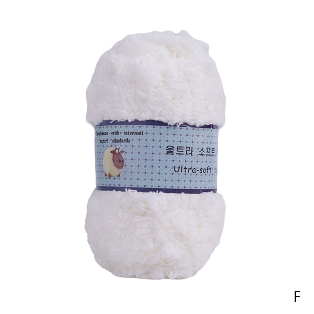 Soft Smooth Yarn Baby Knitting Wool Yarn Thick Yarn Fiber Velvet Yarn Hand Knitting Wool Crochet Yarn for Diy Sweater: F