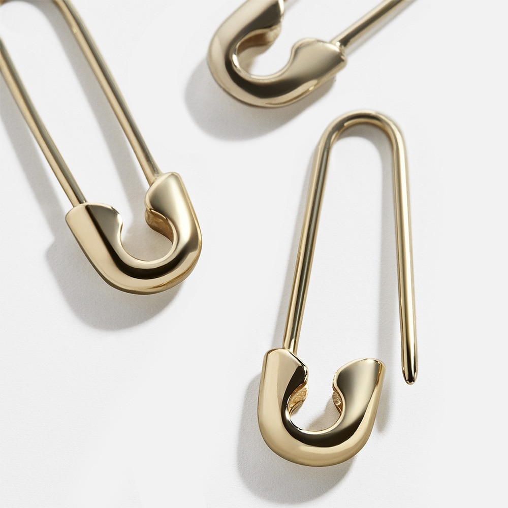 1 Paar Minimal Metalen Rose Goud/Gouden Veiligheidsspeld Oorbellen Voor Vrouwen Gir'ls Punk Piercing Stud Oorbel