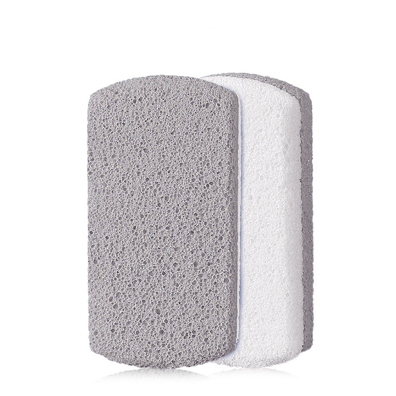 Twee Kleur Schuim Glas Puimsteen Voet Bestand Dubbelzijdig Voetmassage Gereedschap Dode Huid Eelt Remover Voet Hak gezondheid Scrubber: Light Grey
