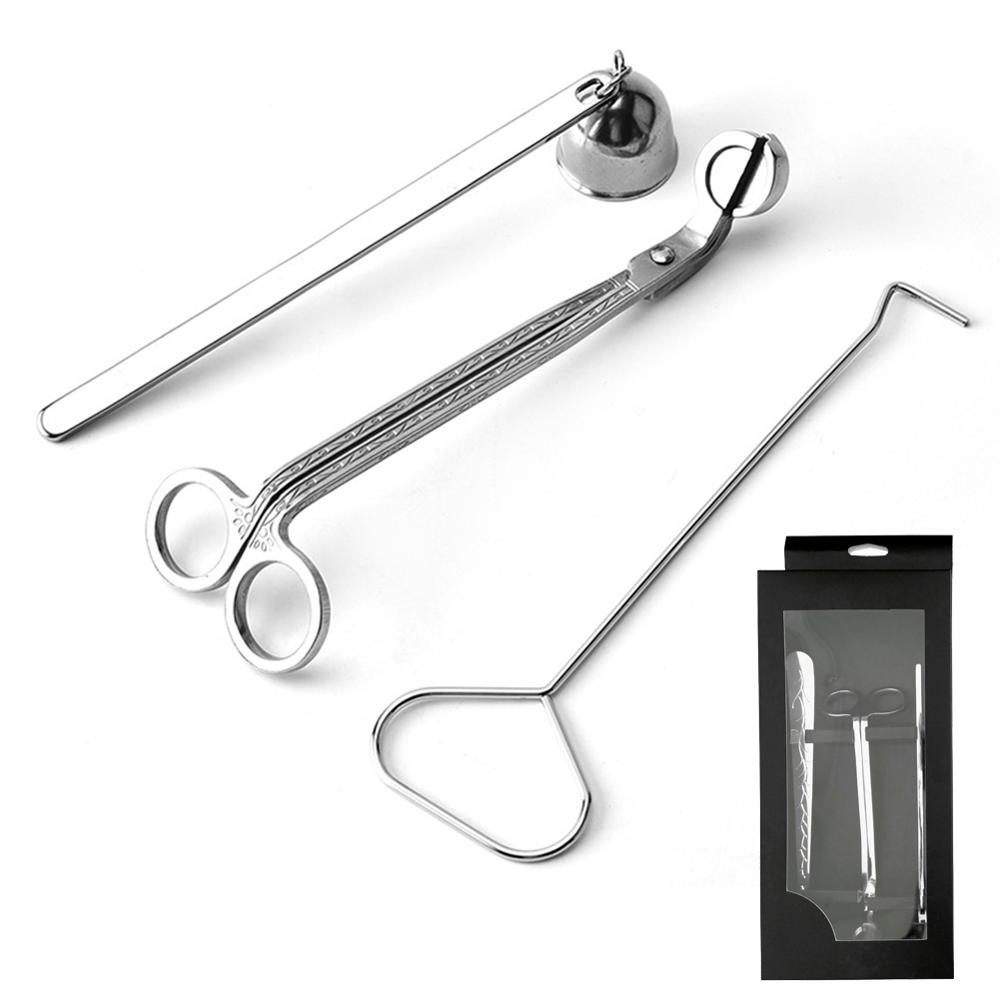 Aromatherapie Kaars Brandblusser Rvs Lont Scharen 3 In 1 Duurzaam Bell Vorm Accessoires Banket Thuis Gereedschap: 01-SR