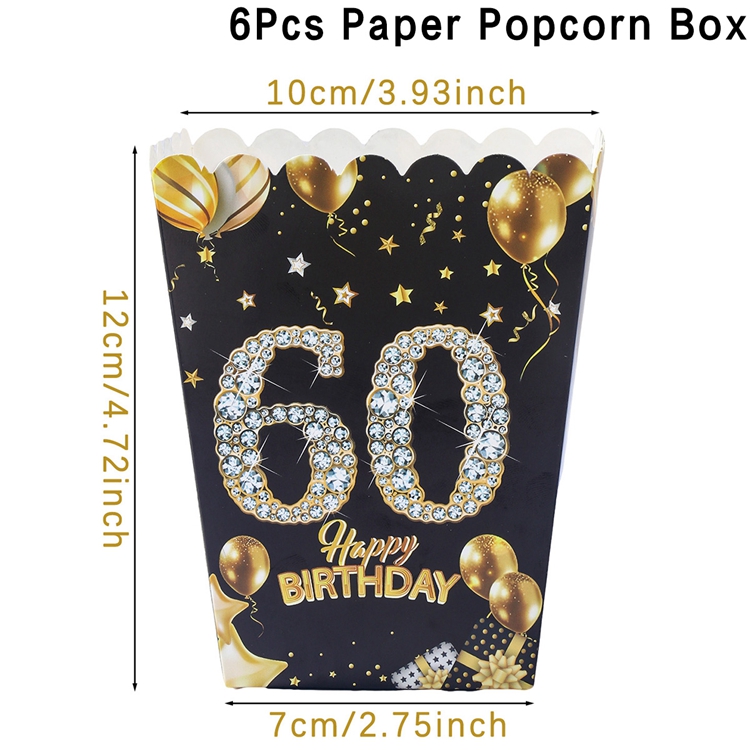 Black Gold Birthday Popcorn Box 18 years old Birthday Party Decor 18th 30th 40th 50th 60th Birthday Party Supplies Anniversary: light green