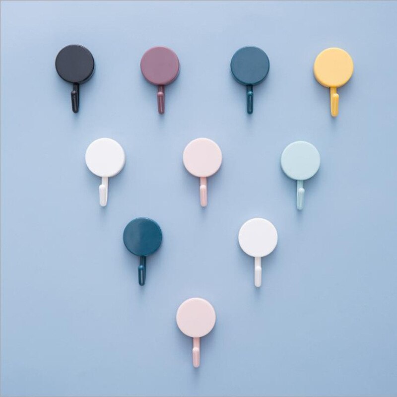 Badkamer Haak 10 Pack Badkamer Nail-Gratis Haak Nordic Stijl Geen Sporen Op De Muren Plakken Kleding Haak magic Sticky Haak