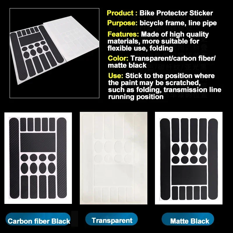 MTB Bike Chain Protection Sticker Anti-scratch Anti-Rub Bicycle Frame Protector Film Guard Sticker Cycling Frame Safety Tape