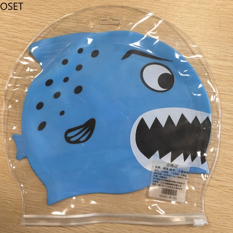 Neue Kinder Kinder Wasserdichte Schwimmen Kappe Cartoon Tier Schwimmen Pool Strand Silikon Kappen Hut Schützen Ohren Lange Haar Für Jungen mädchen