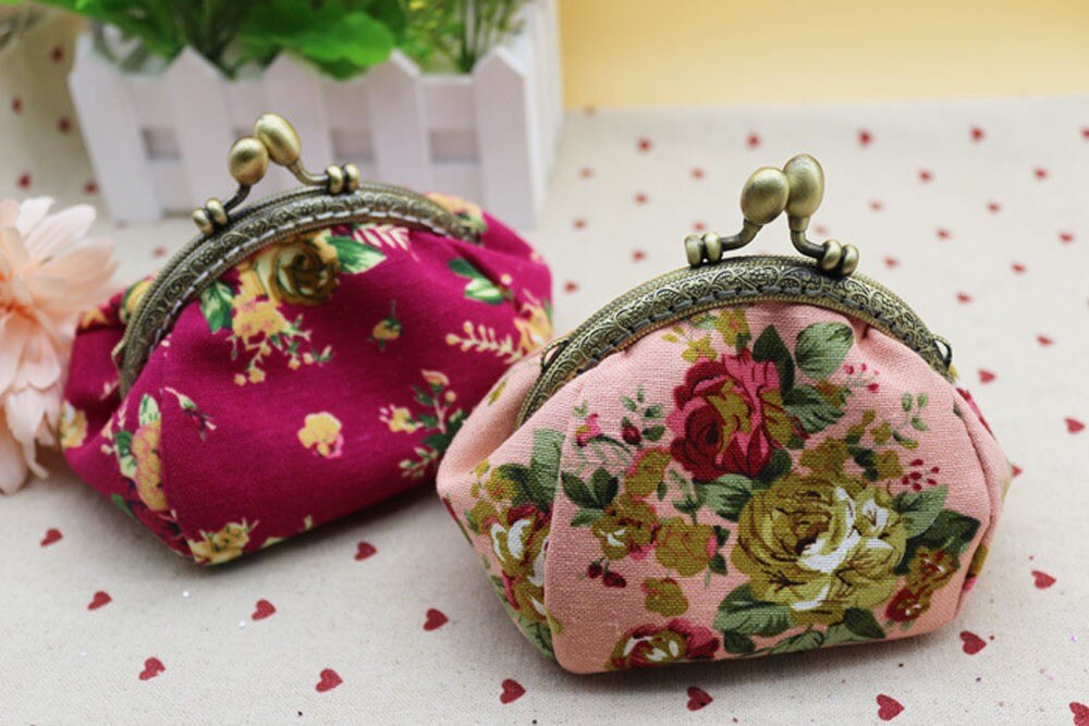 Mini bolsas femininas senhora retro flor do vintage pequena carteira ferrolho bolsa de embreagem bolsa pequena moeda monederos para monedas # y3