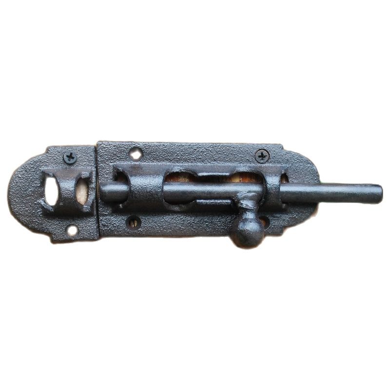 Antique Black Large Hand Cast Iron Door Bolts Home Garden Decor Handmade Heavy Metal Narrow Fasten Door Window Bolts