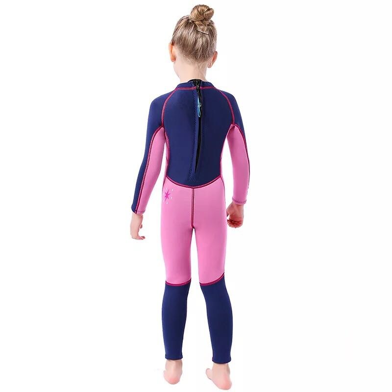 Trajes de neopreno SLINX de manga larga para niños, trajes de buceo para niñas, protectores contra sarpullidos de una pieza