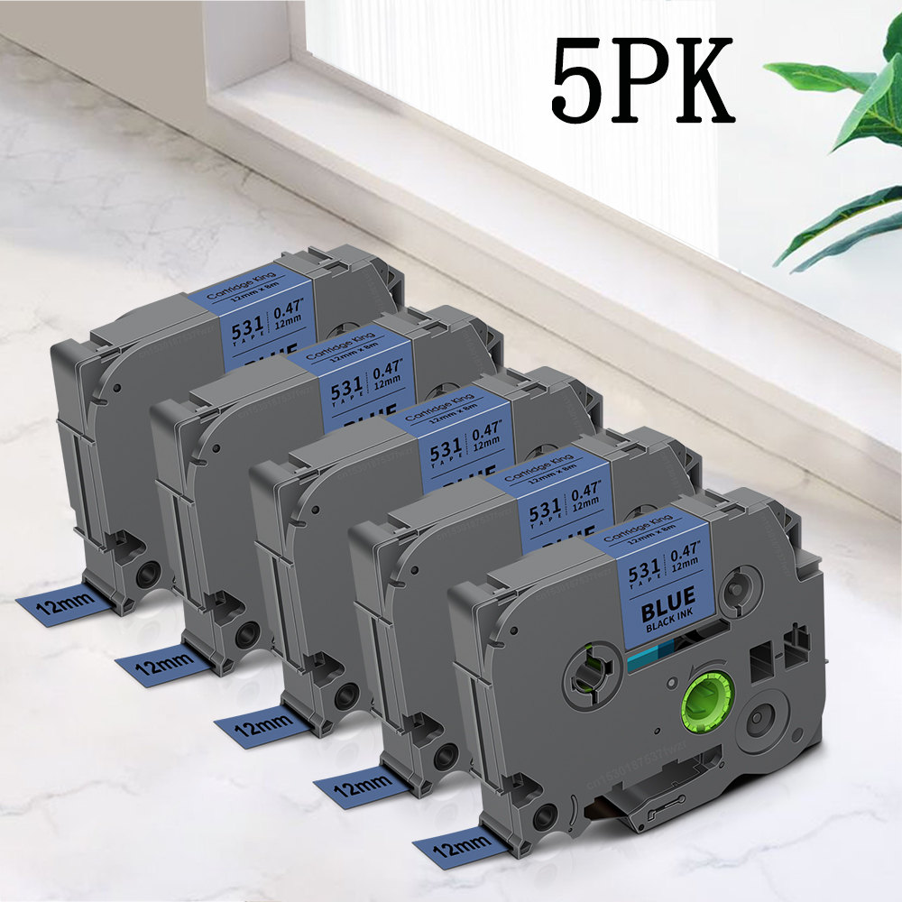 5PK TZe231 Compatible pour Brother p-touch 12mm ruban d'imprimante TZe ruban TZe 231 TZ 131 631 remplacer pour fabricant d'étiquettes Brother PTH110: M