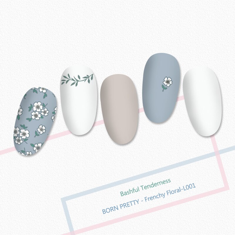 Født smuk nail art stempel skabelon blomst blonder geometri billeder stål nail art stencil blomstertema manicuring
