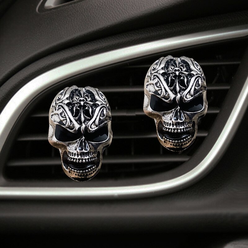 Désodorisant de voiture , tête de mort, sortie d&#39;air conditionné, Clip de parfum, décoration de voiture