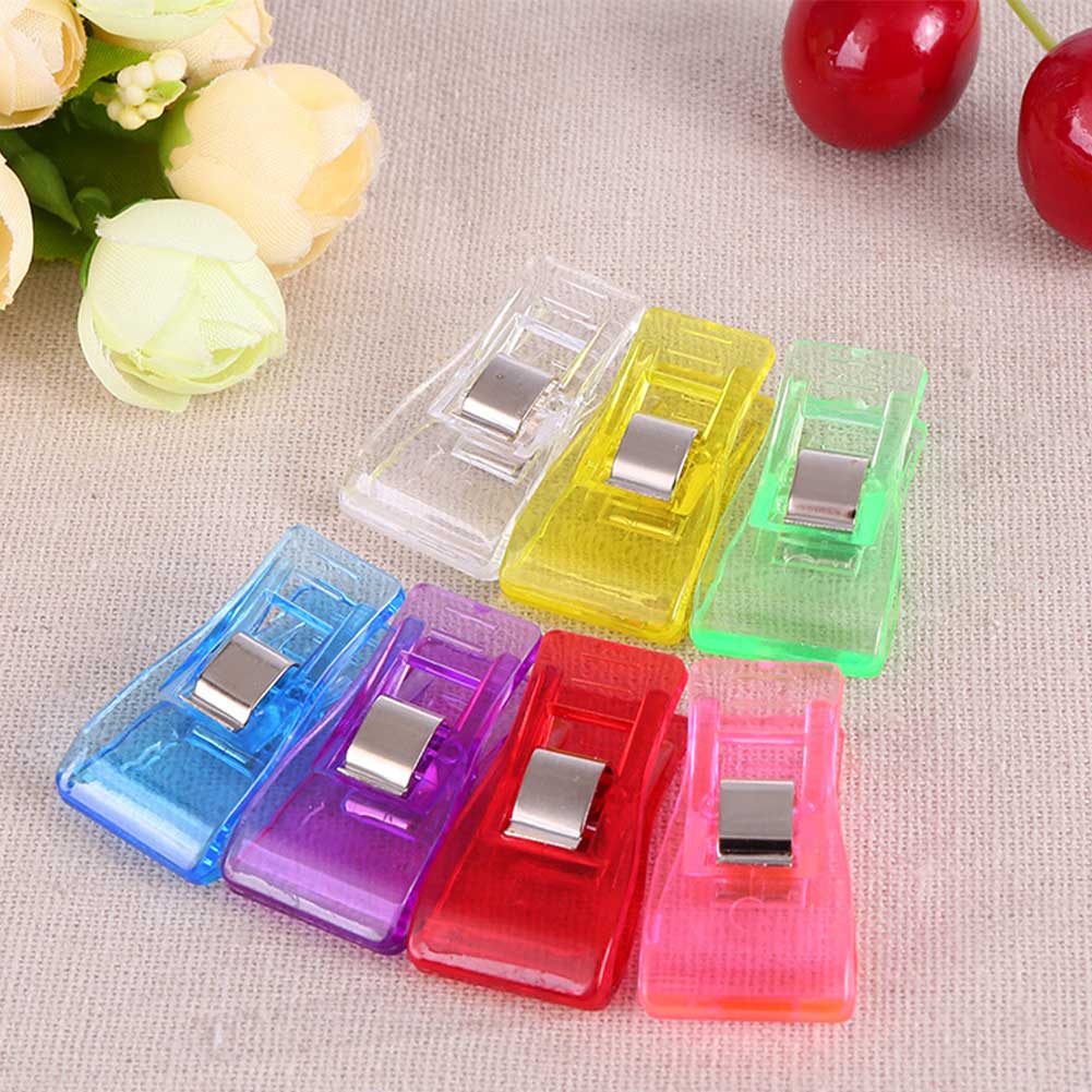 50pcs Plastic Clamp Fastener Sewing Clip Knitting Quilting DIY Multicolor Fabric Craft Patchwork Tool Easy Apply Practical