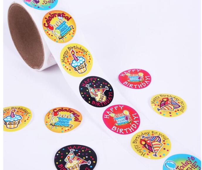 One Roll Adhesive Tape With 100pcs variety styles Stickers For Children Cute School Stationery Stickers: MULTI