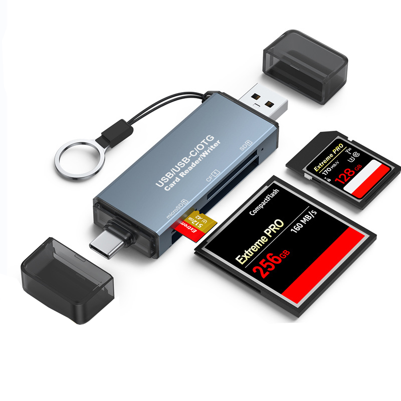 5-portowy czytnik kart Micro SD TF CF Combo OTG Type C USB HUB Splitter Laptop Phone SLR Camera Memory Card Writter Multiple Extend