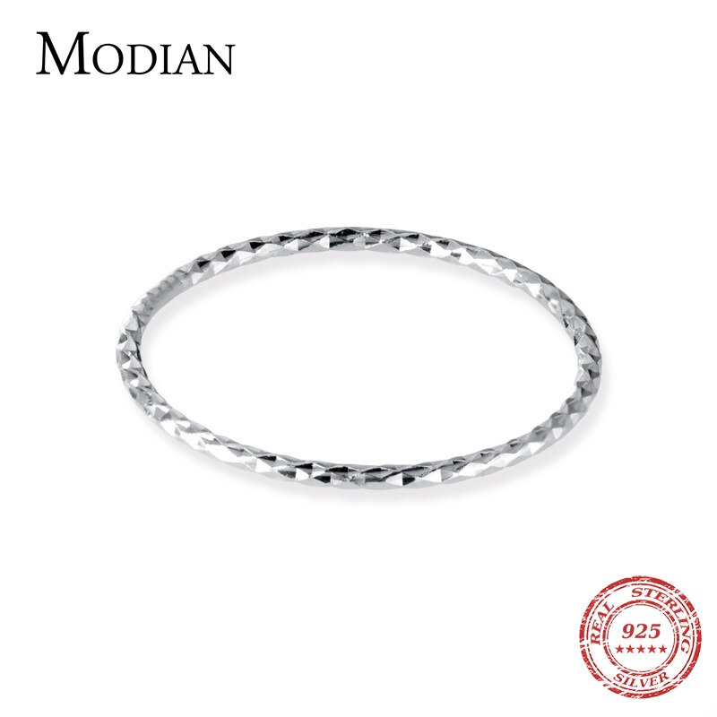 Modian Authentische 925 Sterling Silber Runde Kreis Dünne Finger Ring für Frauen Einfache Geometrische Ringe Edlen Schmuck Bijoux