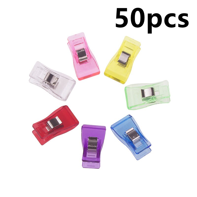 Pinces à vêtement en cuir Transparent, ensemble de 50 pièces, mélange multicolore, Clip de fixation, outil de couture, grande: Default Title