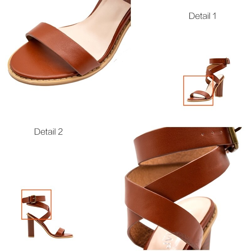 Women Retro Buckle Strap Sandal Shoes PU Women Square Heels Sandals Casual Gladiator Shoes High Heels Footwear