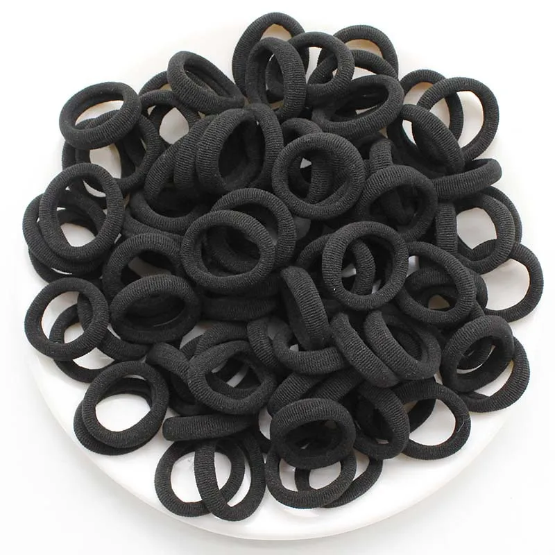 100/500pcs Colorful Nylon Elastic Hair Bands for Women Nylon Scrunchie TiesRubber Band Elastic Hair Band Girl Hair Accessories: L / Pink