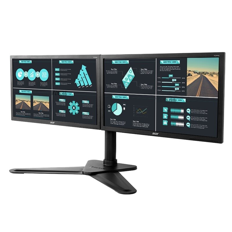 Desktop Vrij Staande Dual Monitor Stand Arm Verstelbare Display Standaard Houder Beugel Voor Twee 10 &quot;-30&quot; Lcd monitor Max Belasting 10Kg