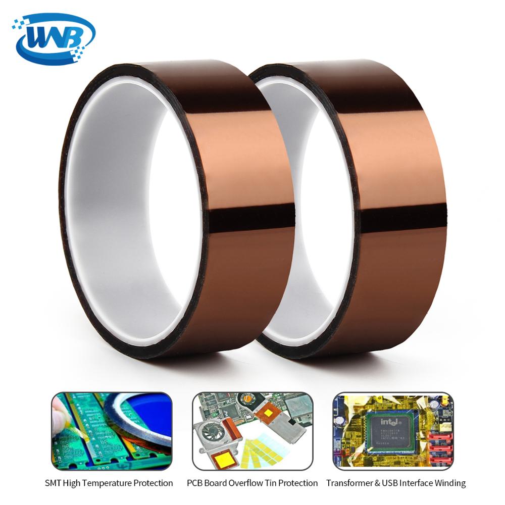 WNB 25m Heat Resistant Polyimide Tape One-side Self-adhesive High Temperature Thermal Protection Insulation Anti Static Film
