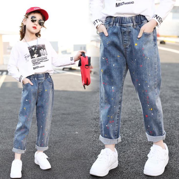 Harem Hosen Mädchen farbe malen Jeans neue frühling kleid westlichen stil chungshan freundlicher modisch lässig hosen harun hosen