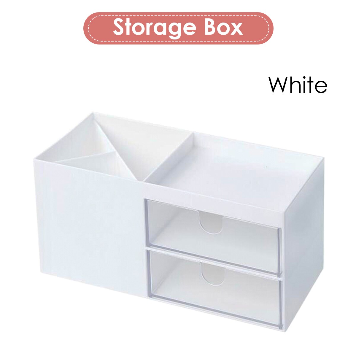 2-Tiers Wooden Computer Desktop Monitor Stand Shelf PC Monitor Riser For Notebook TV Screen Riser With Storage Organizer Shelf: White storage box