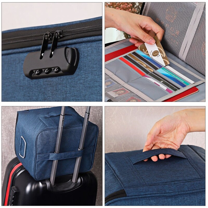 Multi-layer Document Organizer Portable Password Files Bag Briefcase Large Capacity Storage Case Travel