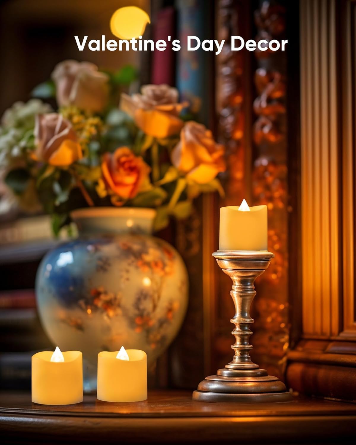 Luces de vela LED sin llama, lámpara de té de deseos creativos, luz blanca cálida para decoración de Halloween, boda y Navidad, 24 piezas
