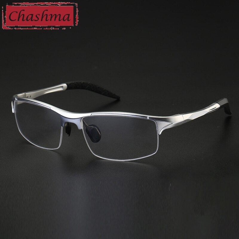 Chashma Sport Stil Männer Brillen Aluminium Magnesium Rahmen Klassische Halb Umrandeten Brille Mens Breite 145