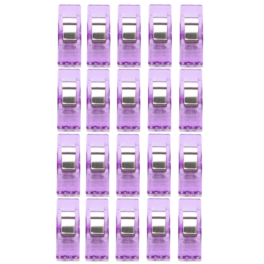 20 piezas pinzas de plástico mezcladas para DIY Patchwork acolchados artesanales de tela cosido broches de punto Home Office Supply1.149 #20: Purple 