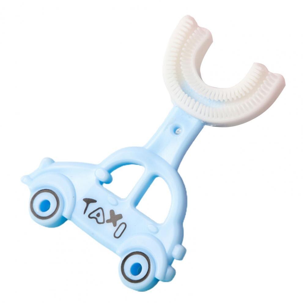 Children Toothbrush Portable Kids Toothbrush Eye-catching Labor-saving Cleansing Massage Infant Toothbrush Baby Supplies: Blu