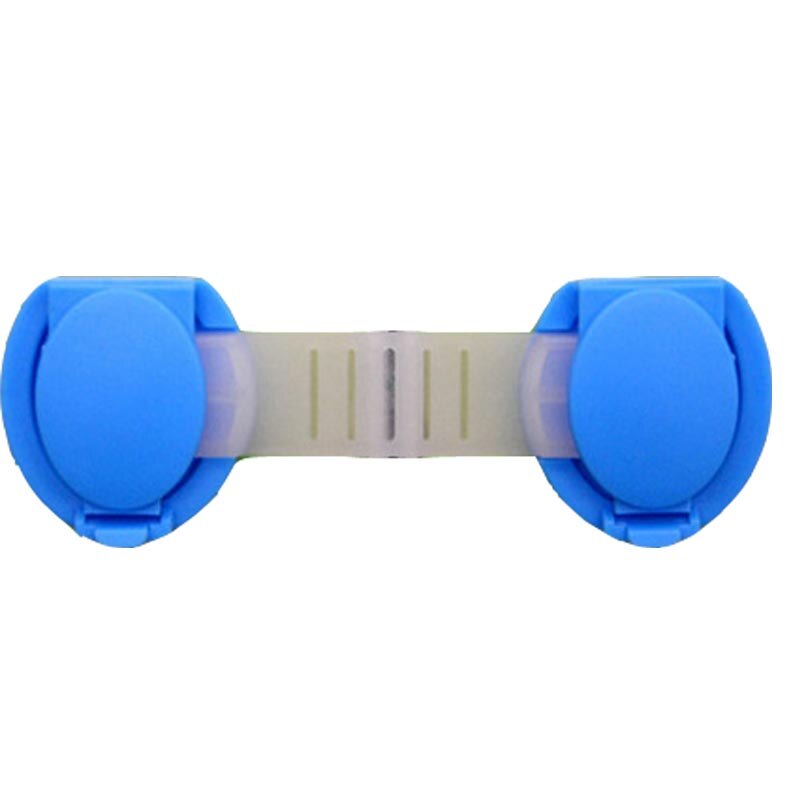 10 unids/lote de cerradura para niños, protección para niños, puertas de bloqueo para seguridad para niños, cerradura de plástico de seguridad para niños: Blue
