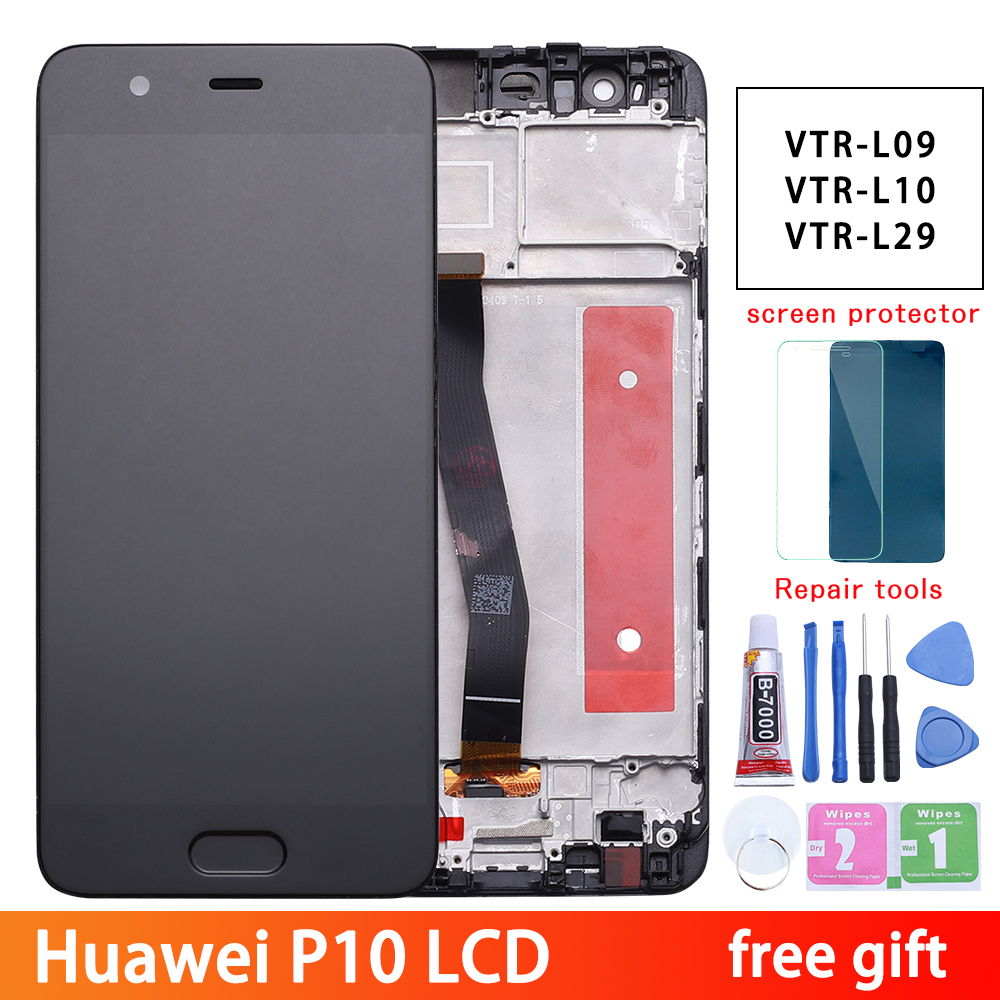 Huawei P10 LCD Display Touch Screen Digitizer Assembly VTR-L09 VTR-L10 VTR-L29 For 5.1" Huawei P10 LCD With Frame Replacement