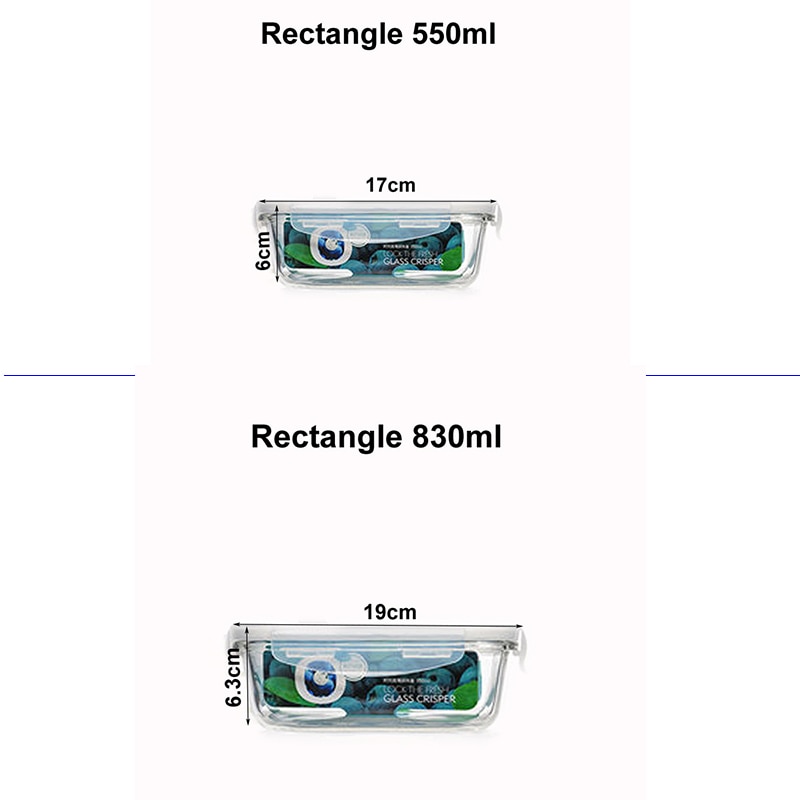 550ml/830ml/1700ml glass måltid prep beholdere matboks matte fersk oppbevaringsboks kjøkken lekkasjerbare beholdere holder mikro