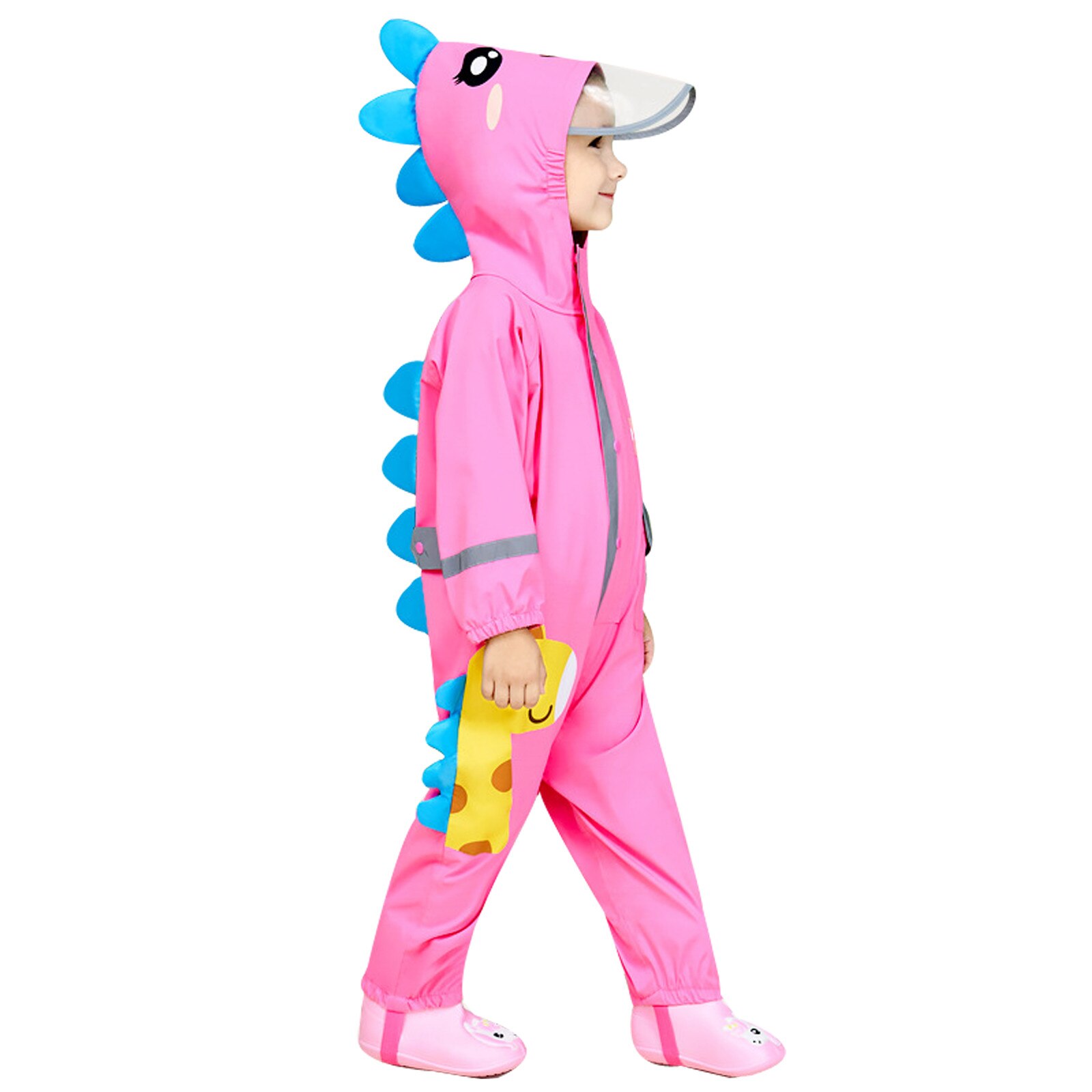 Imperméable pour enfants, combinaison de pluie pour enfants, capuche de bébé, combinaison imperméable une pièce, imperméable boueux, imperméable respirant pour enfants: Rose / 3-4 Years