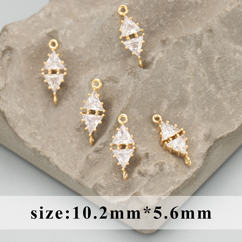 GUFEATHER MC73, accesorios de joyería, chapado en rodio de oro de 18k, sin níquel, cobre, circonita, fabricación de joyas, dijes, colgantes diy, 10 unids/lote: Blanco