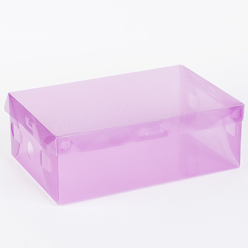 10Pcs Foldable Plastic Shoe Storage Case Boxes Stackable Organizer Shoe Holder baske shoes box organizer 4 Colors: 1